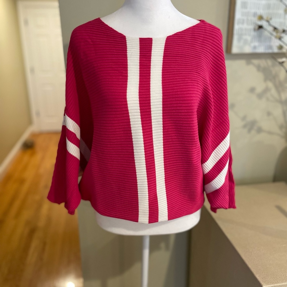 Hilary Ridley for Katherine Barclay Pink Striped Sweater M